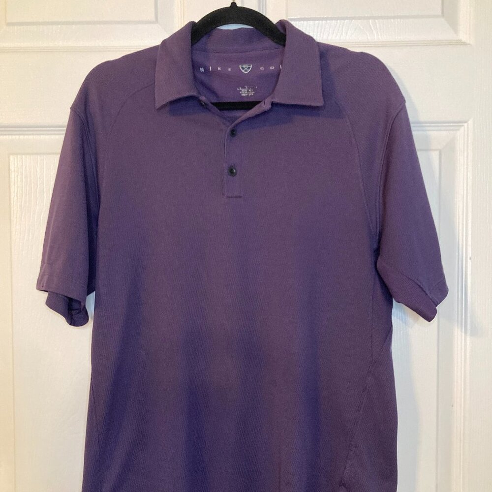 Nike Golf Men's Purple Dri-FIT Golf Polo Shirt - Moisture Wicking - Size M